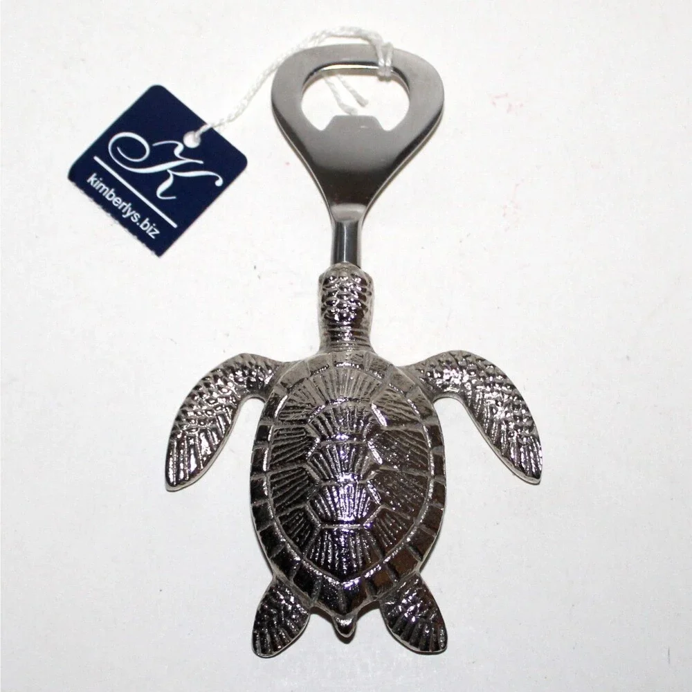 Two’s Company Sea Turtle Bottle Opener NEW aluminum stainless steel coast decor